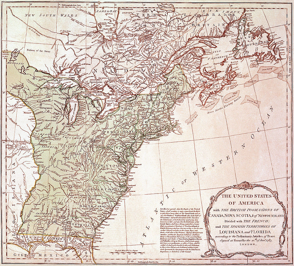 United States Map 1783