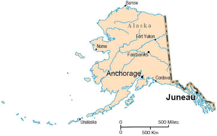 The Alaska map includes only