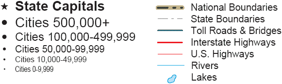United States Map Legend