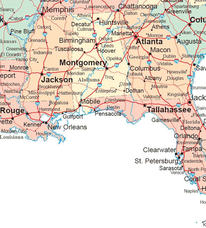 United States Map Eastern