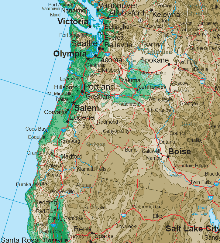 Us Map Northwest