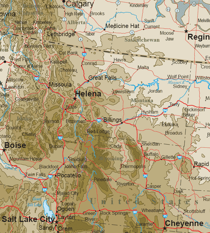 Map Rocky Mountains