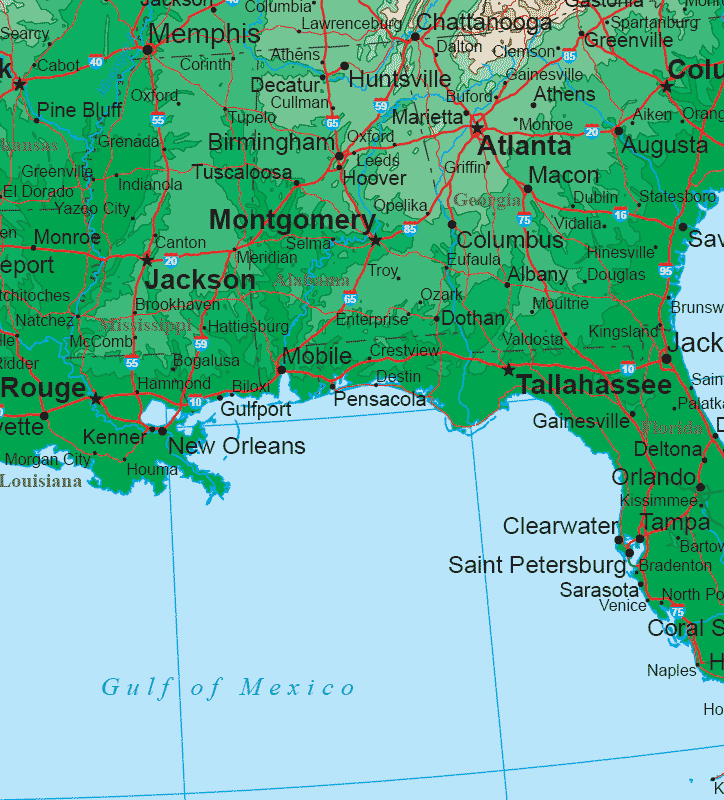 United States Map South