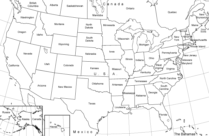 Us Map White