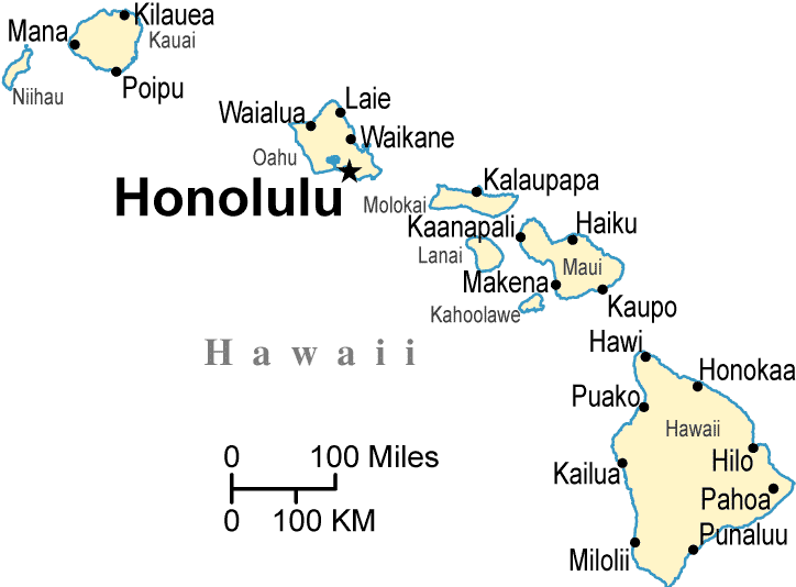 hawaii map of hawaii