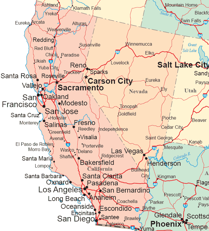 Road Map Of Western Usa Kinderzimmer 2018