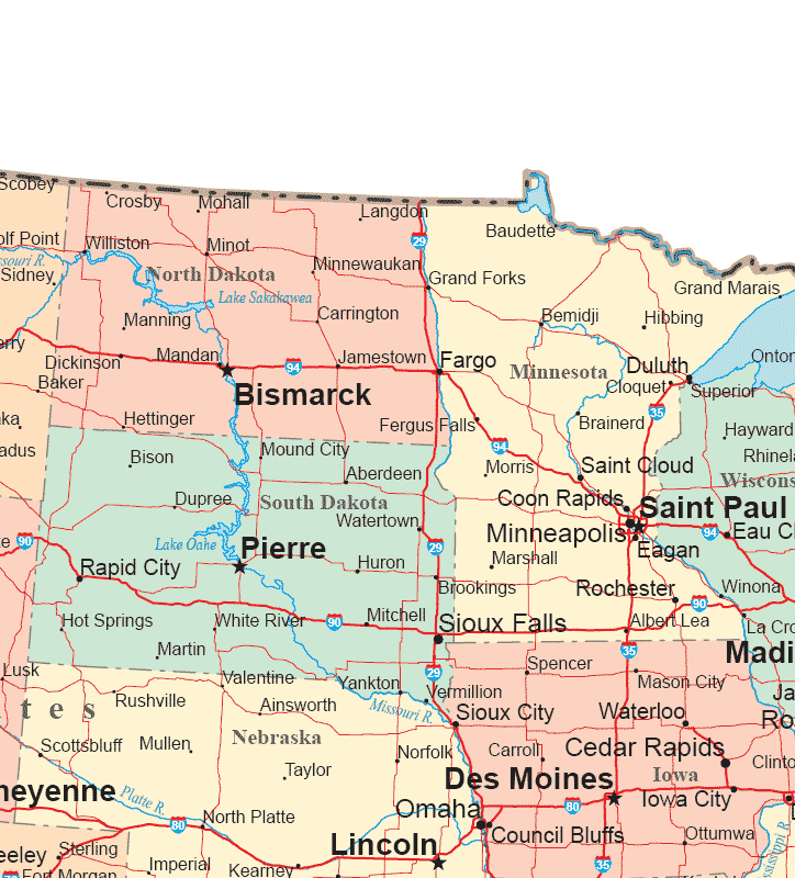 Map Of Minnesota And Iowa | Draw A Topographic Map