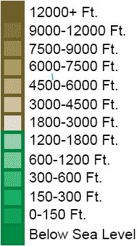 topo map elevations