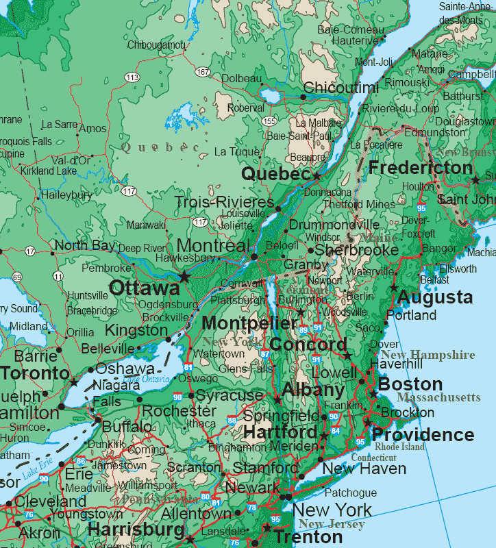 northeastern us map