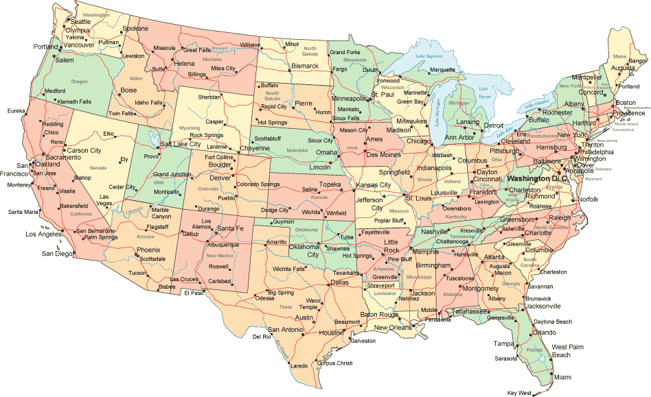 map of the united states